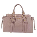 Miu Miu Hand Bag Leather 2way Pink Gold Auth 167865M-2