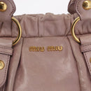 Miu Miu Hand Bag Leather 2way Pink Gold Auth 167865M-22