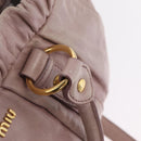 Miu Miu Hand Bag Leather 2way Pink Gold Auth 167865M-23