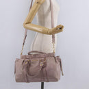 Miu Miu Hand Bag Leather 2way Pink Gold Auth 167865M-32