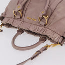 Miu Miu Hand Bag Leather 2way Pink Gold Auth 167865M-6