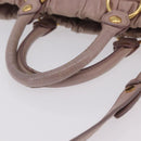 Miu Miu Hand Bag Leather 2way Pink Gold Auth 167865M-7