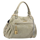 Miu Miu Hand Bag Leather 2way Beige Gold Auth 167866A-1