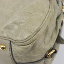 Miu Miu Hand Bag Leather 2way Beige Gold Auth 167866A-16
