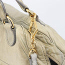 Miu Miu Hand Bag Leather 2way Beige Gold Auth 167866A-19
