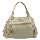 Miu Miu Hand Bag Leather 2way Beige Gold Auth 167866A-2