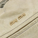 Miu Miu Hand Bag Leather 2way Beige Gold Auth 167866A-22