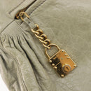 Miu Miu Hand Bag Leather 2way Beige Gold Auth 167866A-30