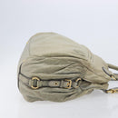 Miu Miu Hand Bag Leather 2way Beige Gold Auth 167866A-4