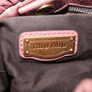 Miu Miu Hand Bag Leather 2way Pink Gold Auth 167867M-23