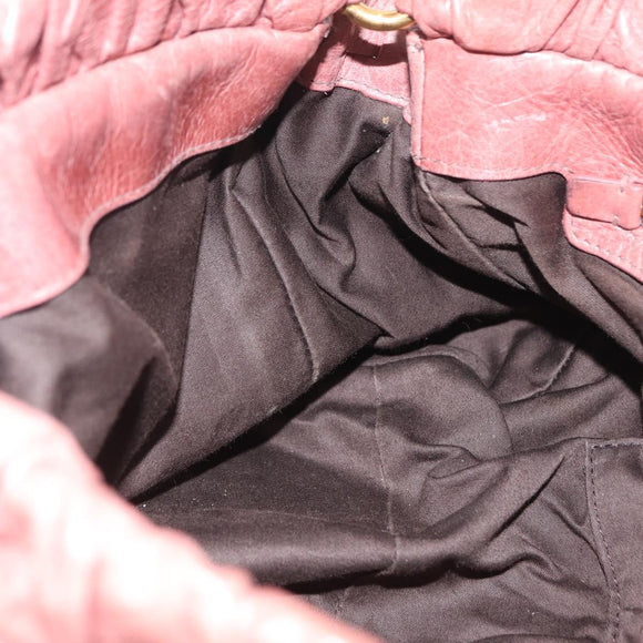 Miu Miu Hand Bag Leather 2way Pink Gold Auth 167867M