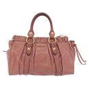 Miu Miu Hand Bag Leather 2way Pink Gold Auth 167867M-13