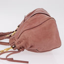 Miu Miu Hand Bag Leather 2way Pink Gold Auth 167867M-4