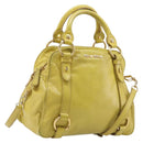 Miu Miu Hand Bag Leather 2way Yellow Gold Auth 167868V-1