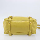 Miu Miu Hand Bag Leather 2way Yellow Gold Auth 167868V-11