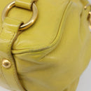 Miu Miu Hand Bag Leather 2way Yellow Gold Auth 167868V-12