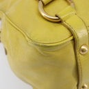 Miu Miu Hand Bag Leather 2way Yellow Gold Auth 167868V-13