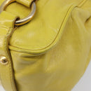 Miu Miu Hand Bag Leather 2way Yellow Gold Auth 167868V-14