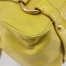 Miu Miu Hand Bag Leather 2way Yellow Gold Auth 167868V-15