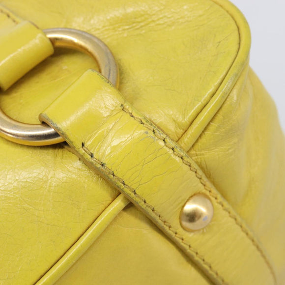 Miu Miu Hand Bag Leather 2way Yellow Gold Auth 167868V
