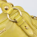 Miu Miu Hand Bag Leather 2way Yellow Gold Auth 167868V-18