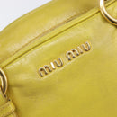 Miu Miu Hand Bag Leather 2way Yellow Gold Auth 167868V-19