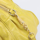 Miu Miu Hand Bag Leather 2way Yellow Gold Auth 167868V-20