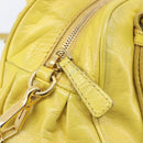 Miu Miu Hand Bag Leather 2way Yellow Gold Auth 167868V-21