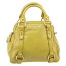 Miu Miu Hand Bag Leather 2way Yellow Gold Auth 167868V-2