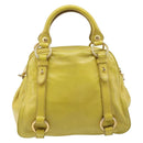 Miu Miu Hand Bag Leather 2way Yellow Gold Auth 167868V-3