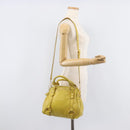 Miu Miu Hand Bag Leather 2way Yellow Gold Auth 167868V-30