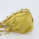 Miu Miu Hand Bag Leather 2way Yellow Gold Auth 167868V-5