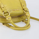 Miu Miu Hand Bag Leather 2way Yellow Gold Auth 167868V-7