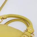 Miu Miu Hand Bag Leather 2way Yellow Gold Auth 167868V-8
