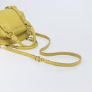 Miu Miu Hand Bag Leather 2way Yellow Gold Auth 167868V-9