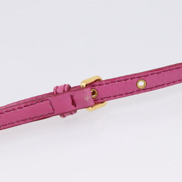 Miu Miu Matelasse Shoulder Bag Leather Pink Gold Auth 167869A