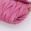 Miu Miu Matelasse Shoulder Bag Leather Pink Gold Auth 167869A-9