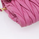 Miu Miu Matelasse Shoulder Bag Leather Pink Gold Auth 167869A-17