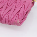 Miu Miu Matelasse Shoulder Bag Leather Pink Gold Auth 167869A-18