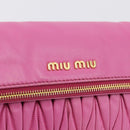 Miu Miu Matelasse Shoulder Bag Leather Pink Gold Auth 167869A-20
