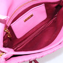 Miu Miu Matelasse Shoulder Bag Leather Pink Gold Auth 167869A-11