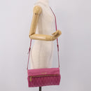 Miu Miu Matelasse Shoulder Bag Leather Pink Gold Auth 167869A-33