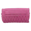Miu Miu Matelasse Shoulder Bag Leather Pink Gold Auth 167869A-2