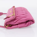 Miu Miu Matelasse Shoulder Bag Leather Pink Gold Auth 167869A-5