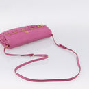 Miu Miu Matelasse Shoulder Bag Leather Pink Gold Auth 167869A-8