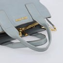 Miu Miu Hand Bag Leather 2way Light Blue Gold Auth 167870A-15