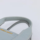 Miu Miu Hand Bag Leather 2way Light Blue Gold Auth 167870A-16