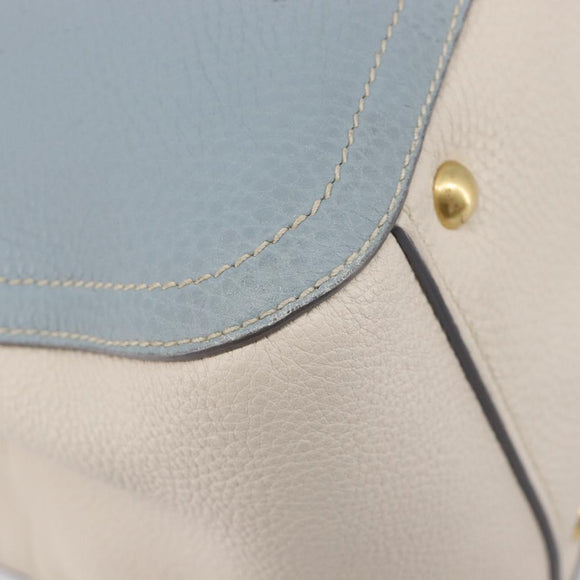 Miu Miu Hand Bag Leather 2way Light Blue Gold Auth 167870A