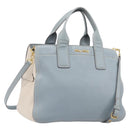 Miu Miu Hand Bag Leather 2way Light Blue Gold Auth 167870A-1