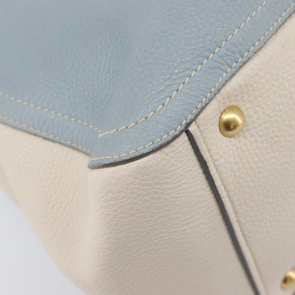 Miu Miu Hand Bag Leather 2way Light Blue Gold Auth 167870A